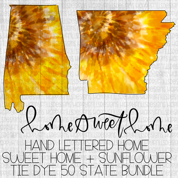 Sunflower state set with bonus hand lettered home sweet home