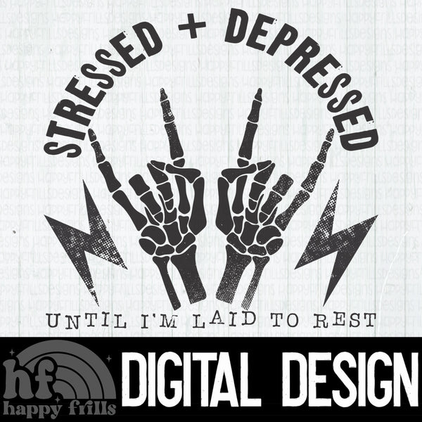 Stressed And Depressed - Distressed Single Color