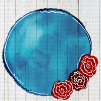 Circle floral blue background element for designs