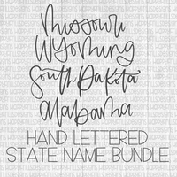 Hand letter state name bundle