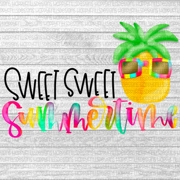 Watercolor Sweet Sweet Summertime pineapple