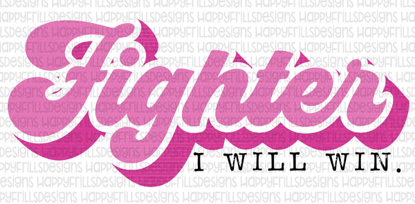 Retro Fighter breast cancer awareness digital design