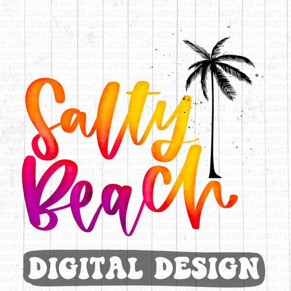 Salty Beach Watercolor digital design