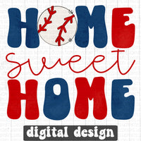 Baseball home sweet home digital design