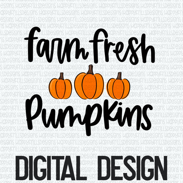Farm fresh pumpkins digital design