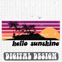 Hello Sunshine retro style digital design