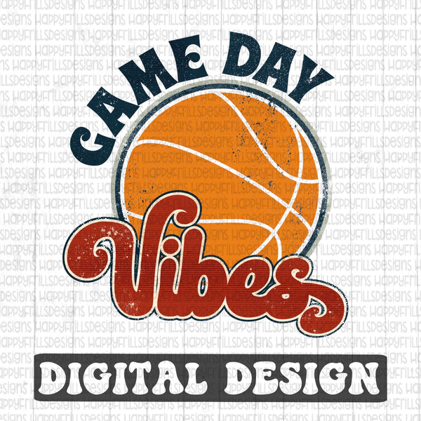 Game day vibes basketball retro style digital design
