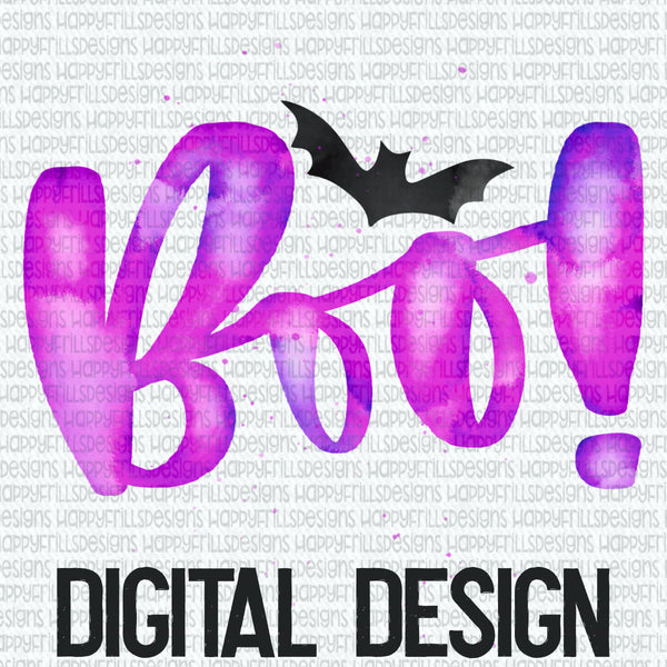 Boo watercolor digital design
