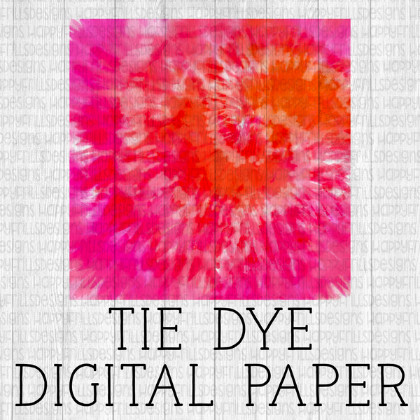 Bright orange and pink tie dye digital paper