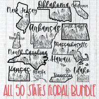 Bundle of all 50 Floral States