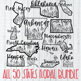 Bundle of all 50 Floral States