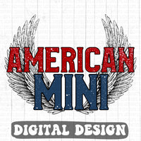 American Mini wings retro style digital design