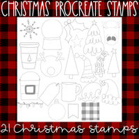 Tis the season Christmas Procreate stamps