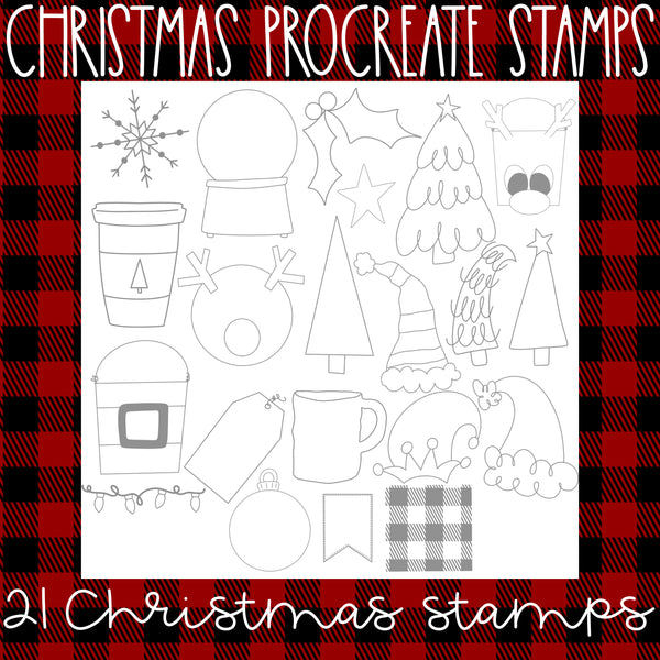 Tis the season Christmas Procreate stamps