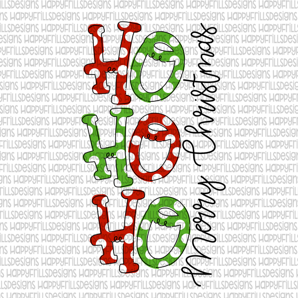 Vertical Ho Ho Ho Merry Christmas