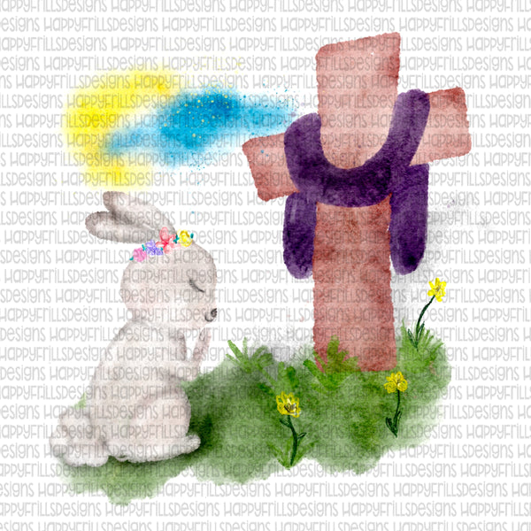 Cross & Bunny watercolor