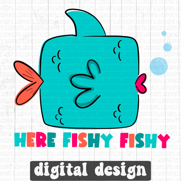 Here Fishy Fishy doodle design