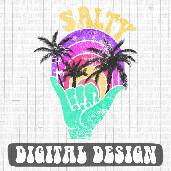 Salty-bright colors retro style digital design