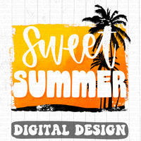 Sweet Summer retro style digital design