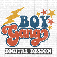 Boy gang retro style digital design