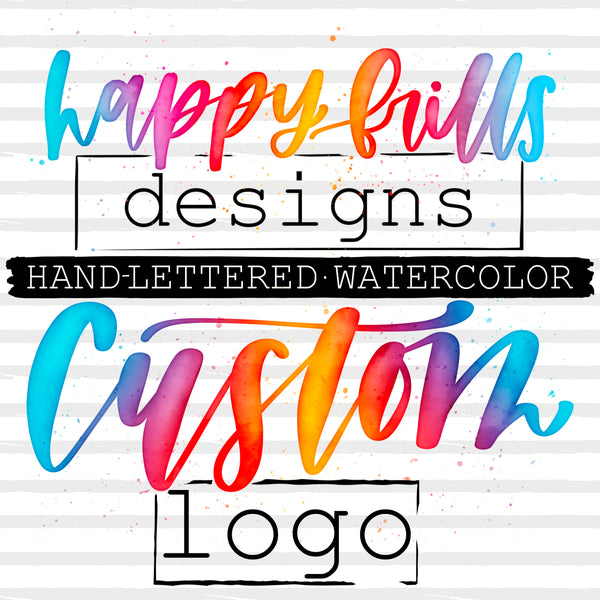Hand lettered watercolor custom business logo