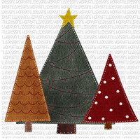 Blank Christmas tree trio