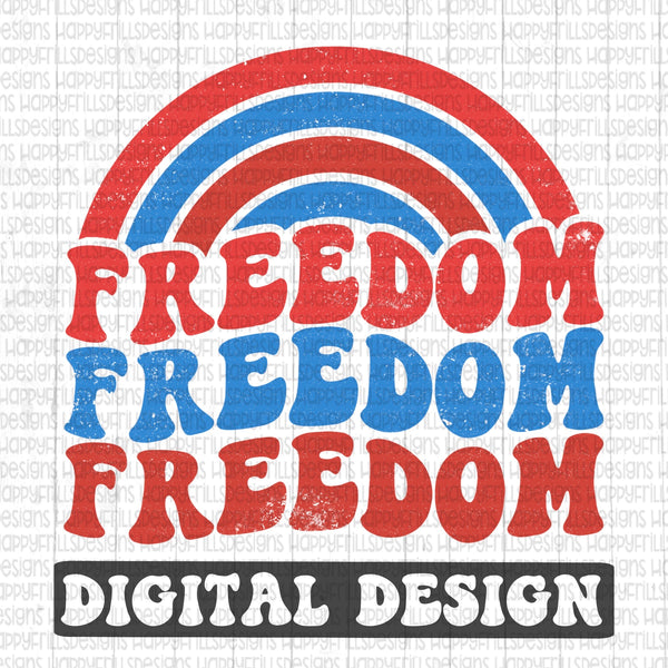 Freedom retro style digital design