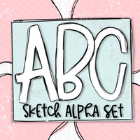 Sketch Doodle alpha set (26 individual uppercase PNGs)