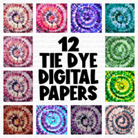12 Tie Dye Digital Papers