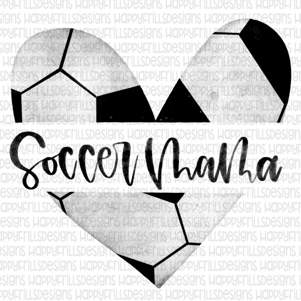Watercolor heart soccer mama