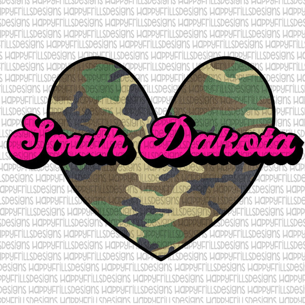 Hot pink & Camo South Dakota