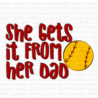 She gets it from her Dad- Softball