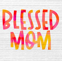 Watercolor tie dye Blessed Mama