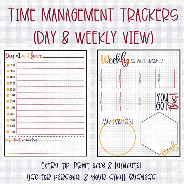 Time management planner printable PDF